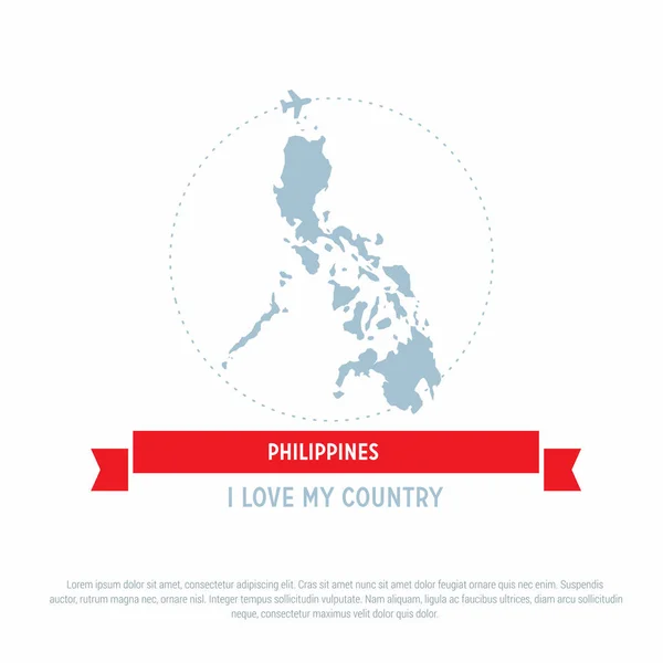 Filipinas mapa icono — Vector de stock