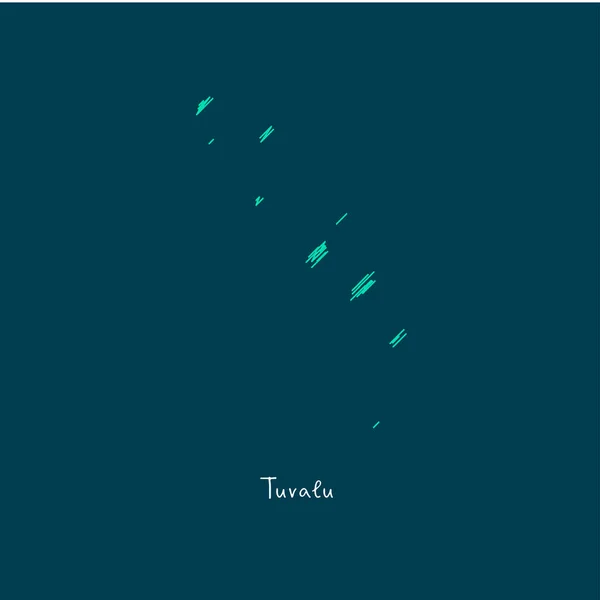 Ilustración del mapa del mundo, Tuvalu — Vector de stock