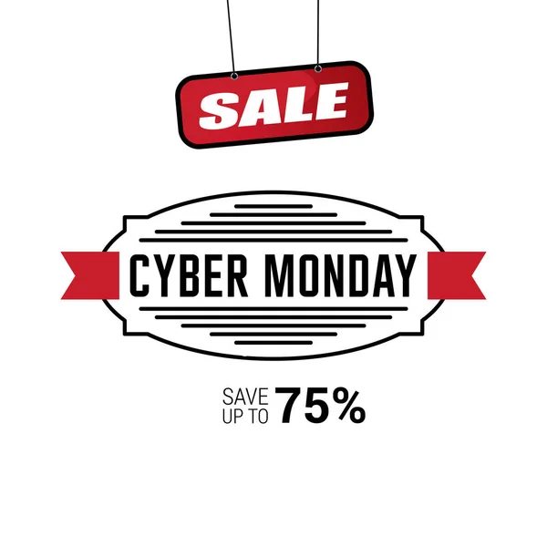 Bannière de vente cyber lundi — Image vectorielle