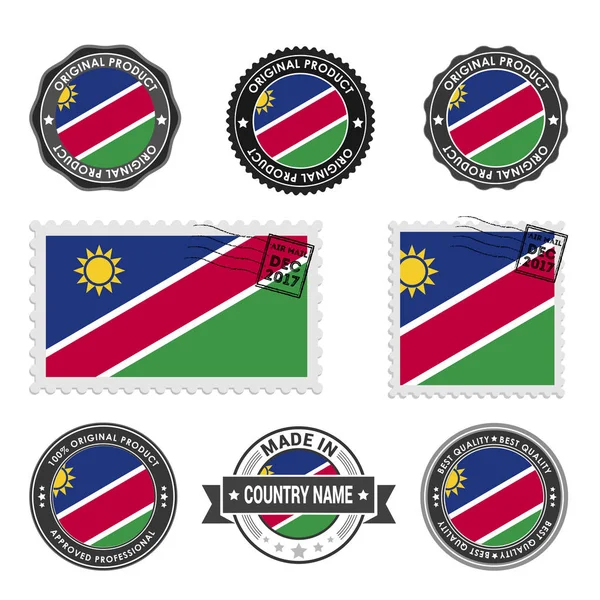 Conjunto de selos coloridos Namíbia —  Vetores de Stock