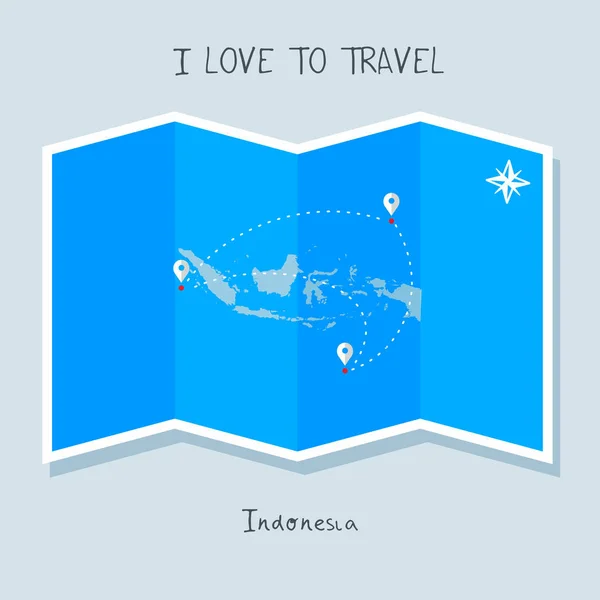 I love to travel with map — Stock Vector