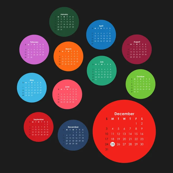 2017 календар на місяці — стоковий вектор