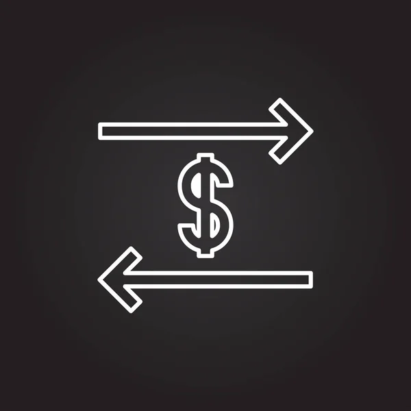 Câmbio de moeda com ícone de dólar — Vetor de Stock