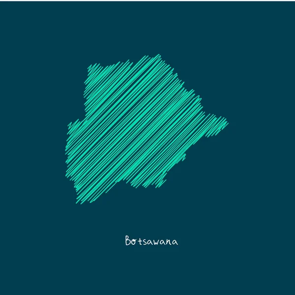 Ilustración del mapa del mundo, Botsavana — Vector de stock