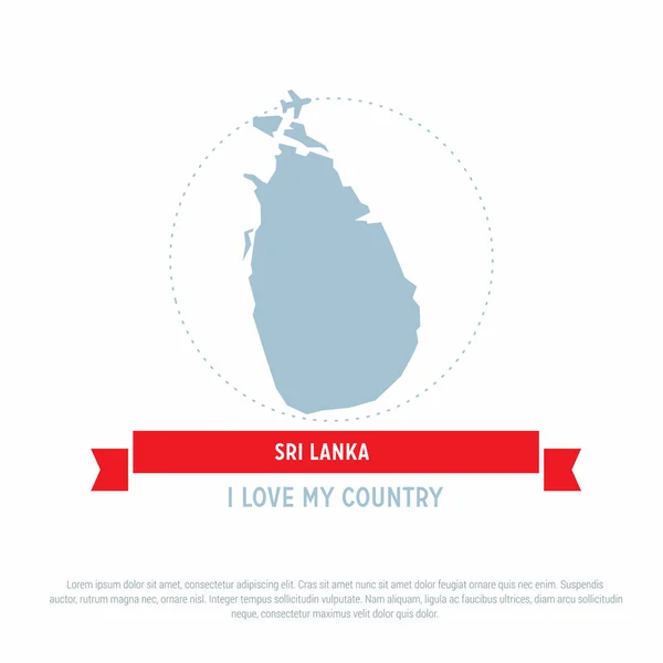 Sri Lanka mapa del icono — Vector de stock