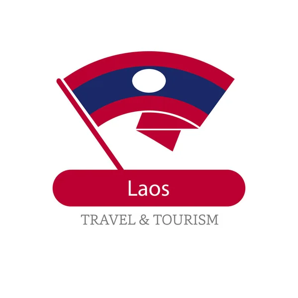 Laos státní vlajka logo — Stockový vektor