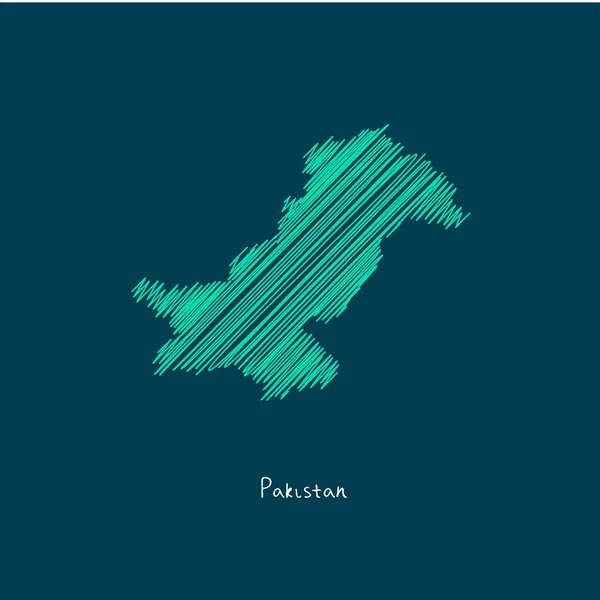 Dünya harita illüstrasyon, Pakistan — Stok Vektör