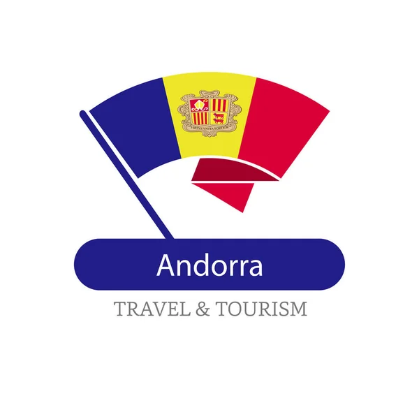 Andorra státní vlajka logo — Stockový vektor