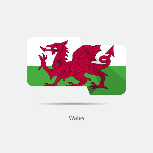 Wales flagga logo — Stock vektor