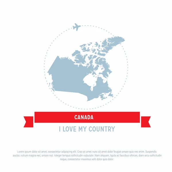 Canada mapa icono — Vector de stock