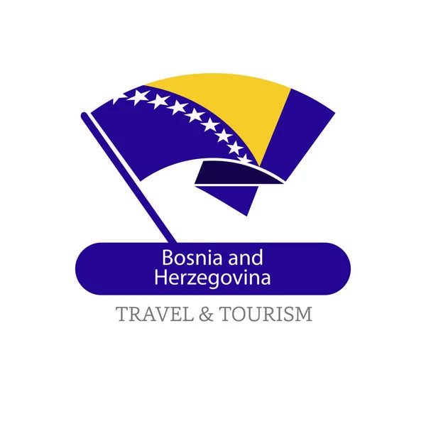 Logo bandiera nazionale Bosnia-Erzegovina — Vettoriale Stock