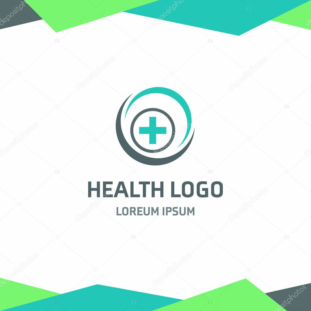 Health logotype icon on white background, vector illustration