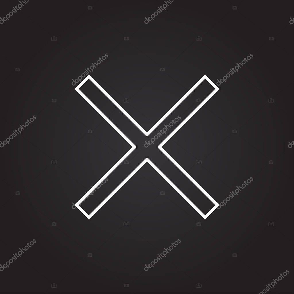icon of cross sign on black background vector illustration premium vector in adobe illustrator ai ai format encapsulated postscript eps eps format wdrfree