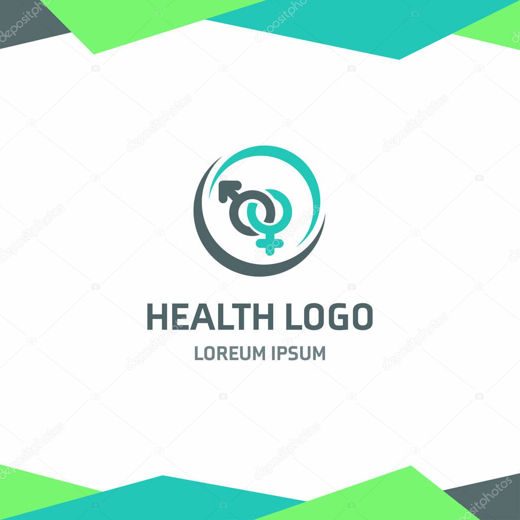 Health logotype icon on white background, vector illustration
