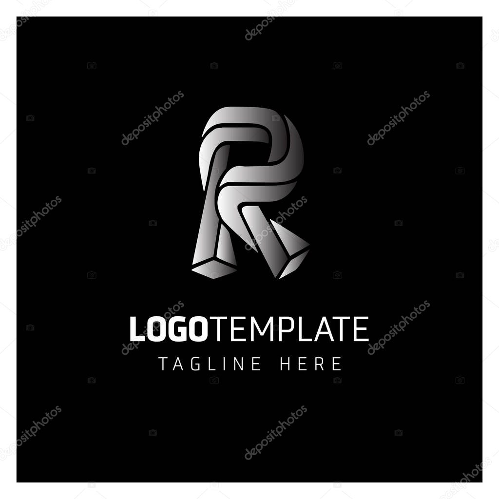 Business Logo Design with Letter R, Vector illustration
