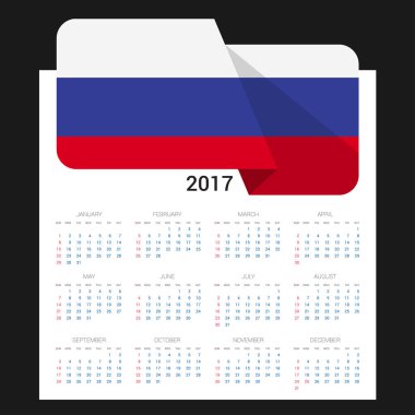 2017 takvim ile Rusya bayrağı