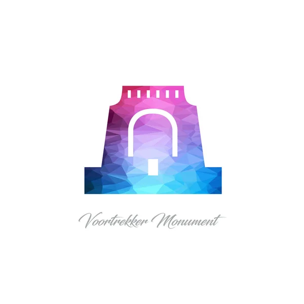 Flache Ikone des polygonalen Denkmals — Stockvektor