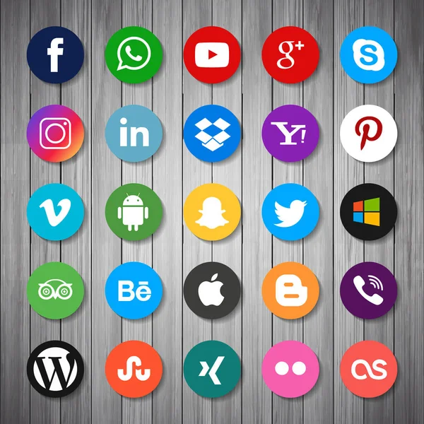 Conjunto de ícones web social —  Vetores de Stock