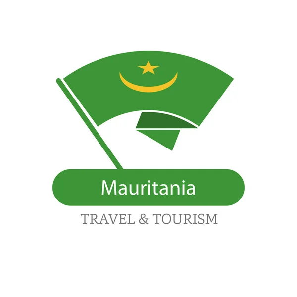 Mauritania bandera nacional logo — Vector de stock