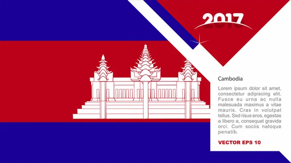 Logo du drapeau national cambodia — Image vectorielle