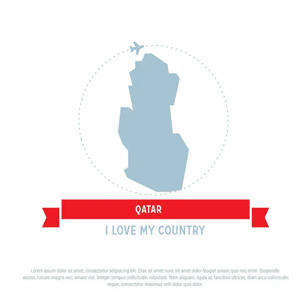 Qatar icône de carte — Image vectorielle