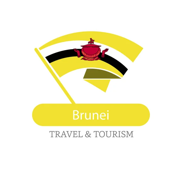 Logo Bandera Nacional de Brunei — Vector de stock