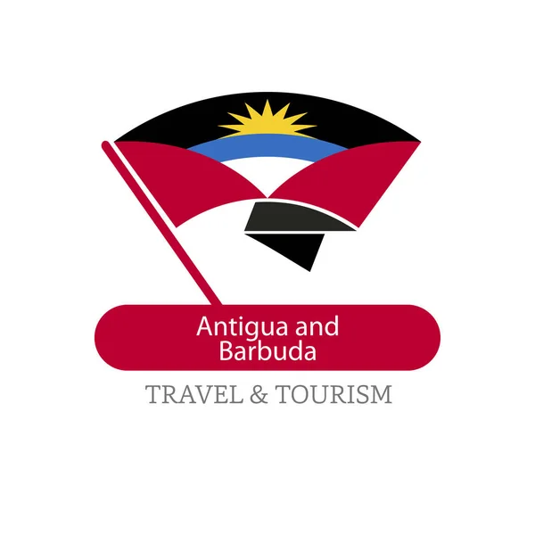 Logo bandiera nazionale antigua e barbuda — Vettoriale Stock