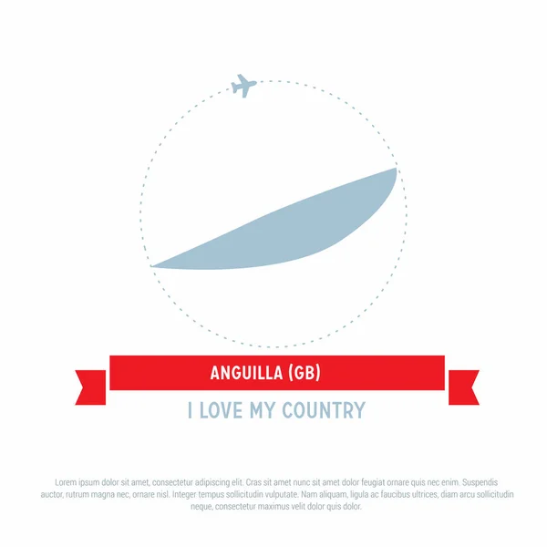 Ikona mapu Anguilla — Stockový vektor