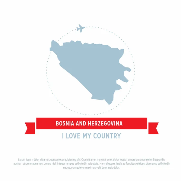 Bosna Hersek harita simgesi — Stok Vektör