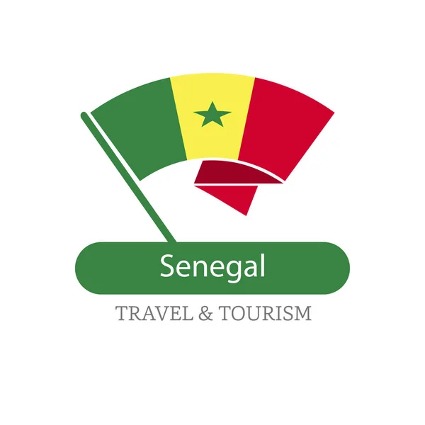 Logotipo da bandeira nacional do Senegal — Vetor de Stock