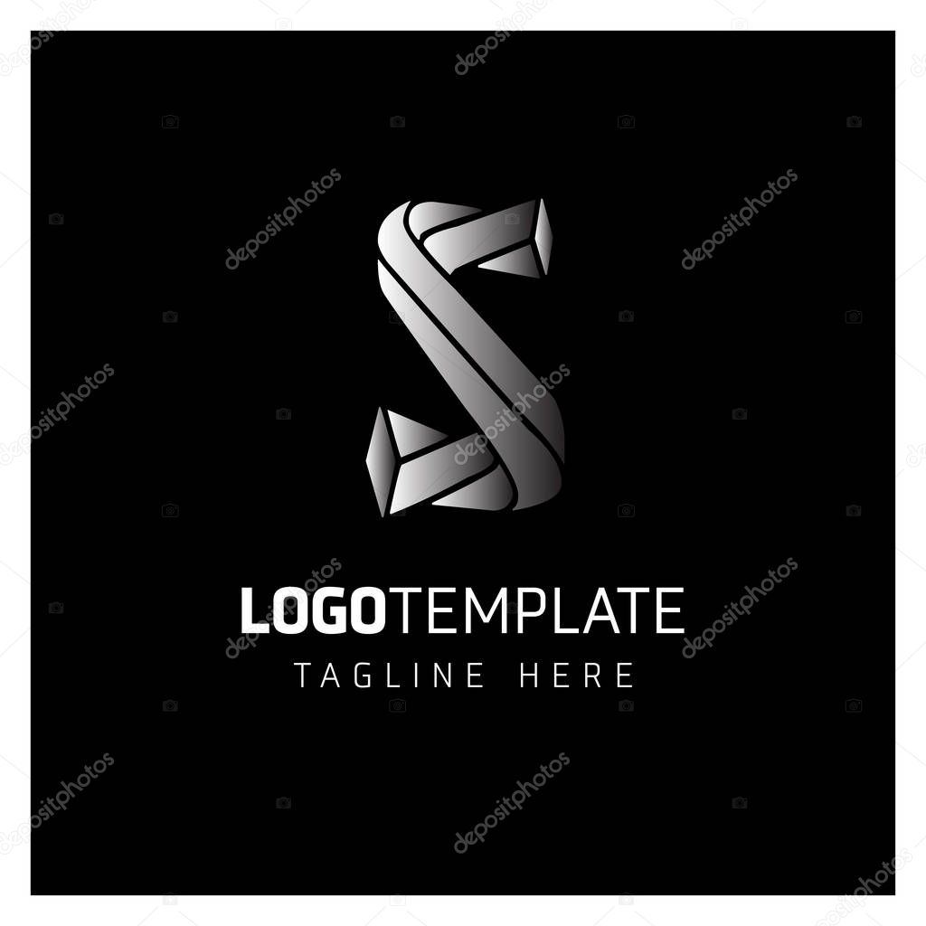 Business Logo Design with Letter S, Vector illustration