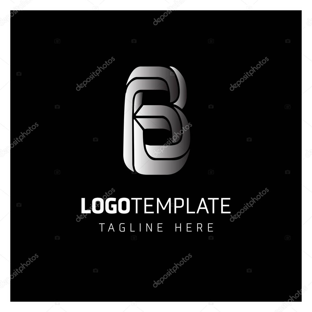 Business Logo Design with Letter B, Vector illustration