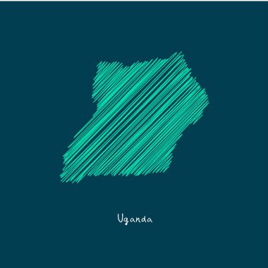 Dünya harita illüstrasyon, Uganda