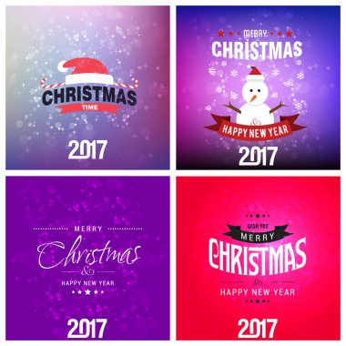 2017 mutlu yeni yıl kartları ayarla