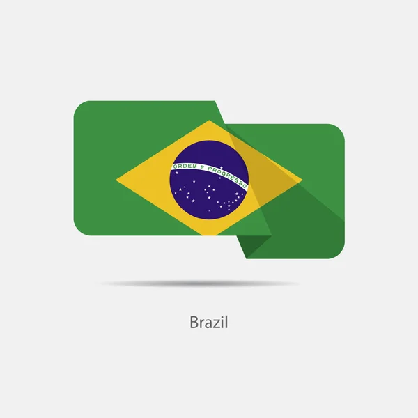 Brasilien flagga logo — Stock vektor