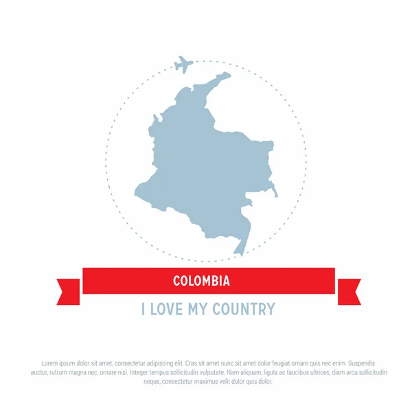 Map in form of Colombia — Stock Vector