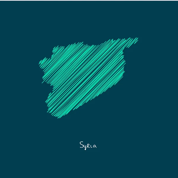 Ilustração mapa do mundo, Síria — Vetor de Stock
