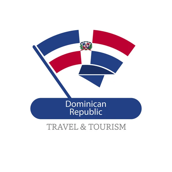 도미니카 공화국 국기 로고 — 스톡 벡터