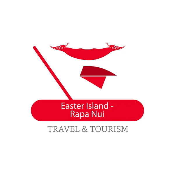 Logotipo da bandeira nacional da Ilha de Páscoa —  Vetores de Stock