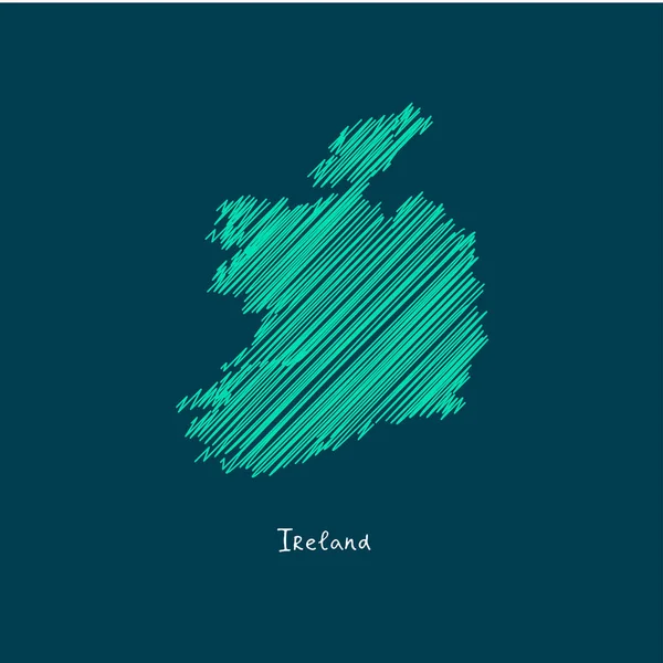 Mapa em forma de Irlanda — Vetor de Stock