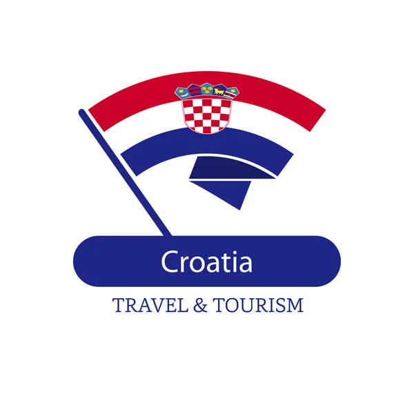 Logo croatia bandera nacional — Vector de stock