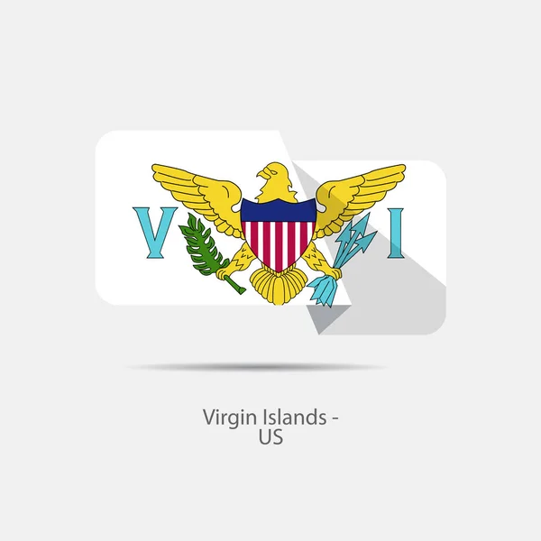 Iles Vierges logo drapeau national américain — Image vectorielle