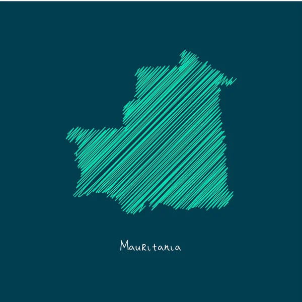 Mapa en forma de Mauritania — Vector de stock