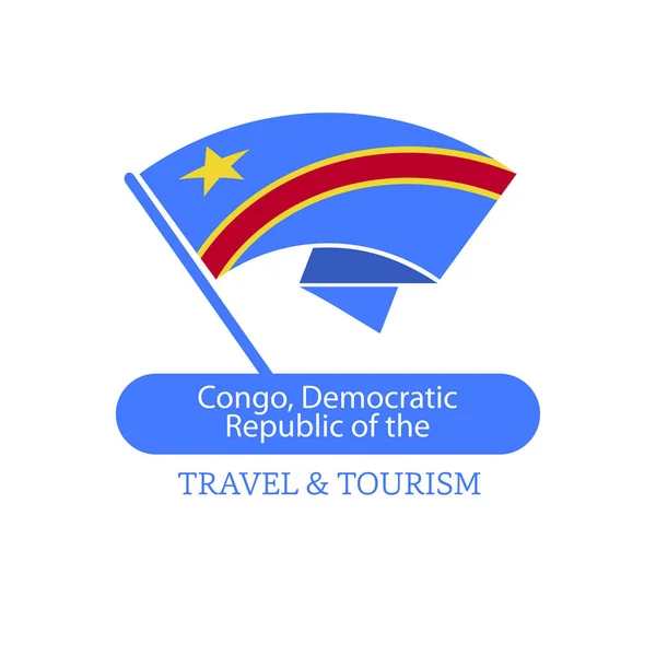 Logo du drapeau de la République démocratique du Congo — Image vectorielle