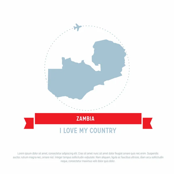 Mapa ve formě Zambie — Stockový vektor