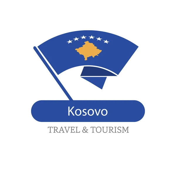 Kosovo logotipo de la bandera nacional — Vector de stock