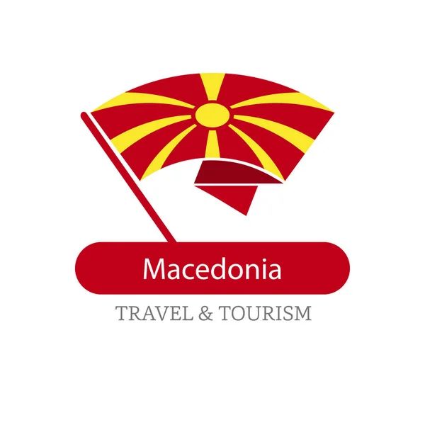 Macedonia logo della bandiera nazionale — Vettoriale Stock