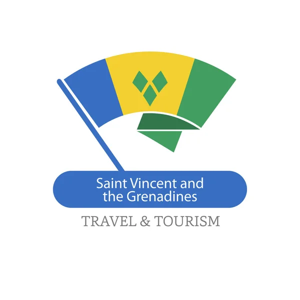 Saint Vincent and Grenadines flag logo — Stock Vector