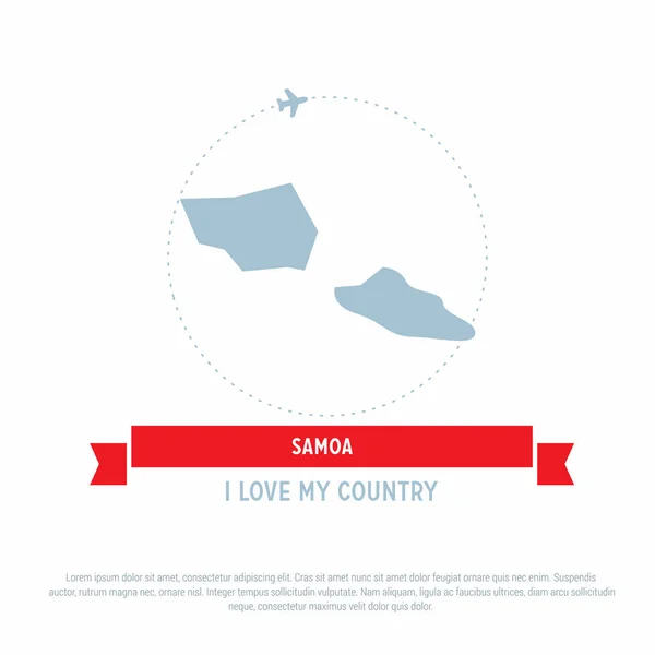 Carte sous forme de Samoa — Image vectorielle