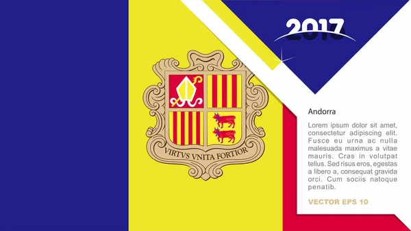 Логотип національного прапора Андорри — стоковий вектор
